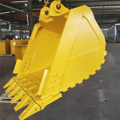 Yellow Powder Coated Heavy Duty Digging Bucket 1 Cubic Meter Capacity For Most Excavator Models