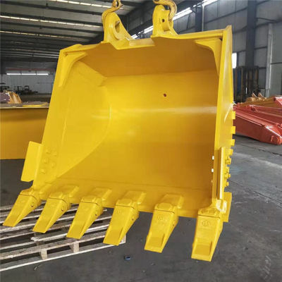 Yellow Powder Coated Heavy Duty Digging Bucket 1 Cubic Meter Capacity For Most Excavator Models