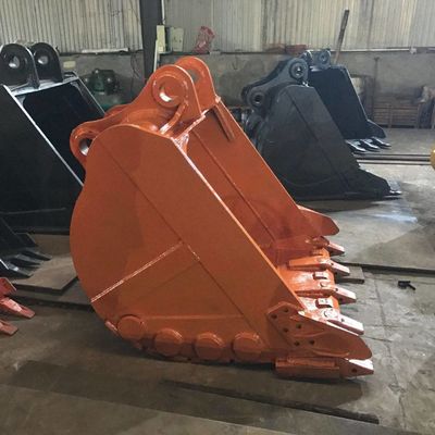 Reinforced Heavy Duty Yellow Curved Digging Excavator Bucket Attachment With 1 Cubic Meter Capacity